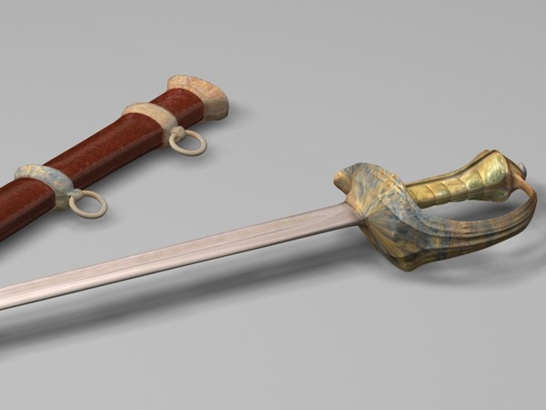 weapons cavalry saber 3d max - cavalry saber 1879  by Poliovale